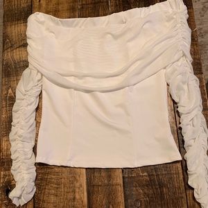 Off the shoulder white top